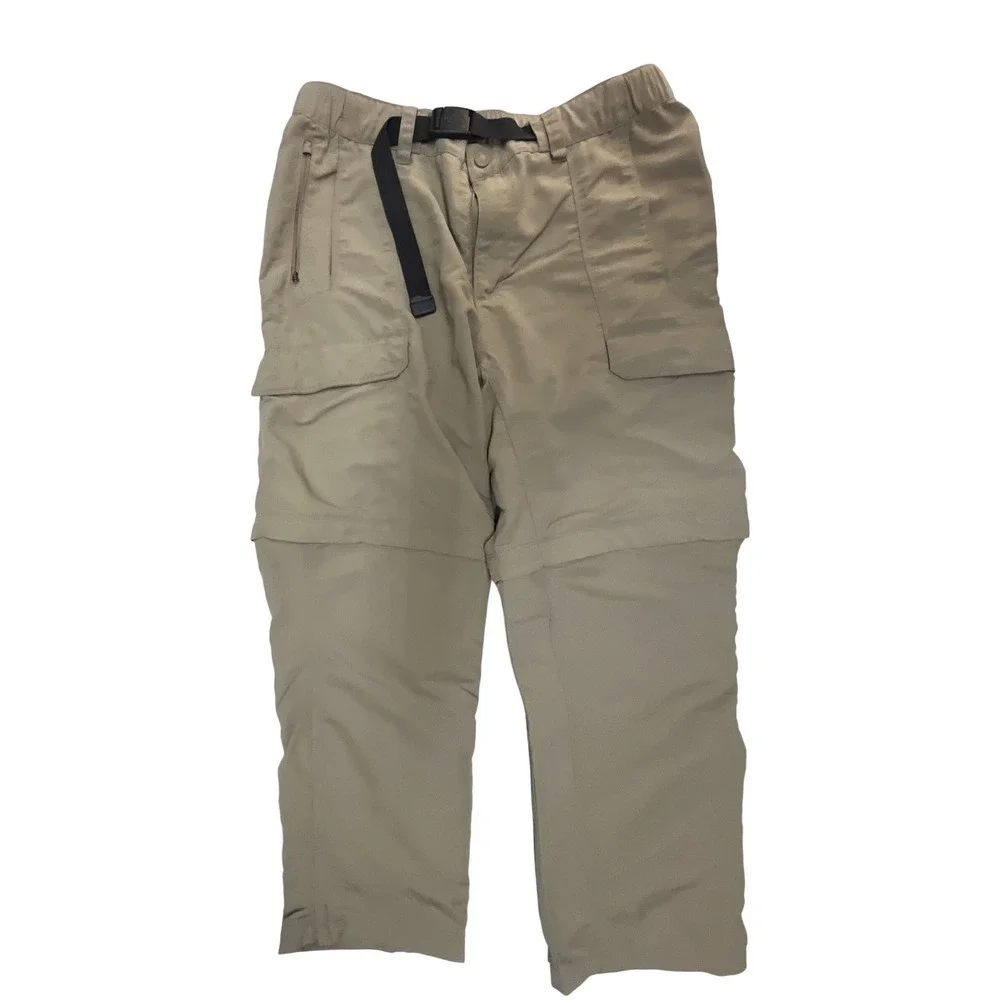 The North Face Mens Tan Convertible Hiking Pants Zip Off Cargo Trousers 30x29